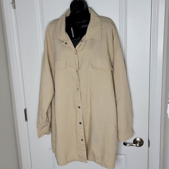 Pretty Little Thing  Women's 16 | US 12 Beige Multi Pocket Utility Shirt Dress - Picture 1 of 8